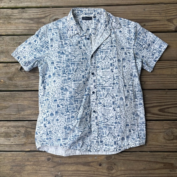 Disney Other - Disneyland Paris Blue and White Button Down Shirt